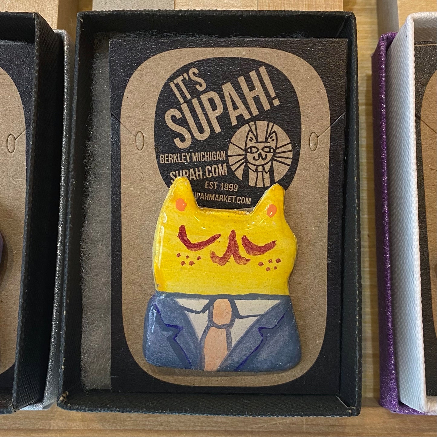 Highly Professional Business Cat Clay Pins