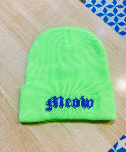 Supah Beanie - EMBROIDERED Meow