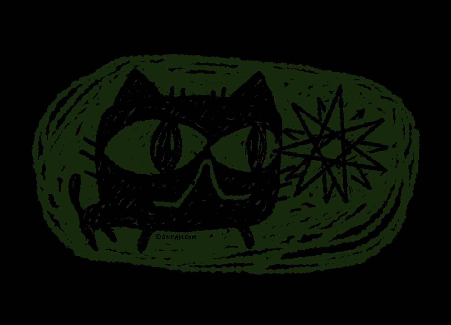 Tee - Star Cat - Glow In The Dark Black