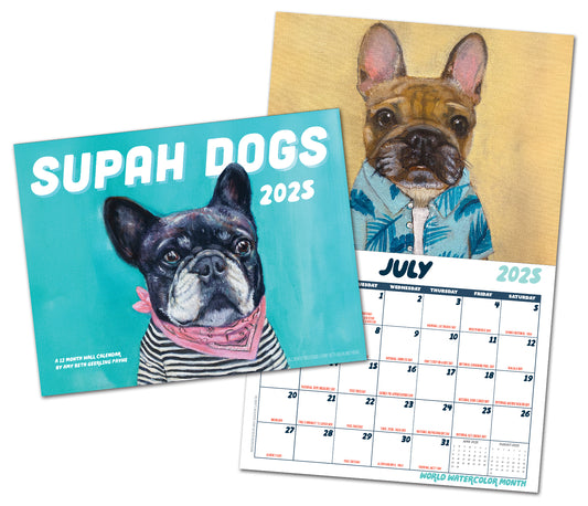 Supah Dogs Wall Calendar 2025