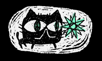 Kids Tee - Star Cat - Glow in the Dark on Black